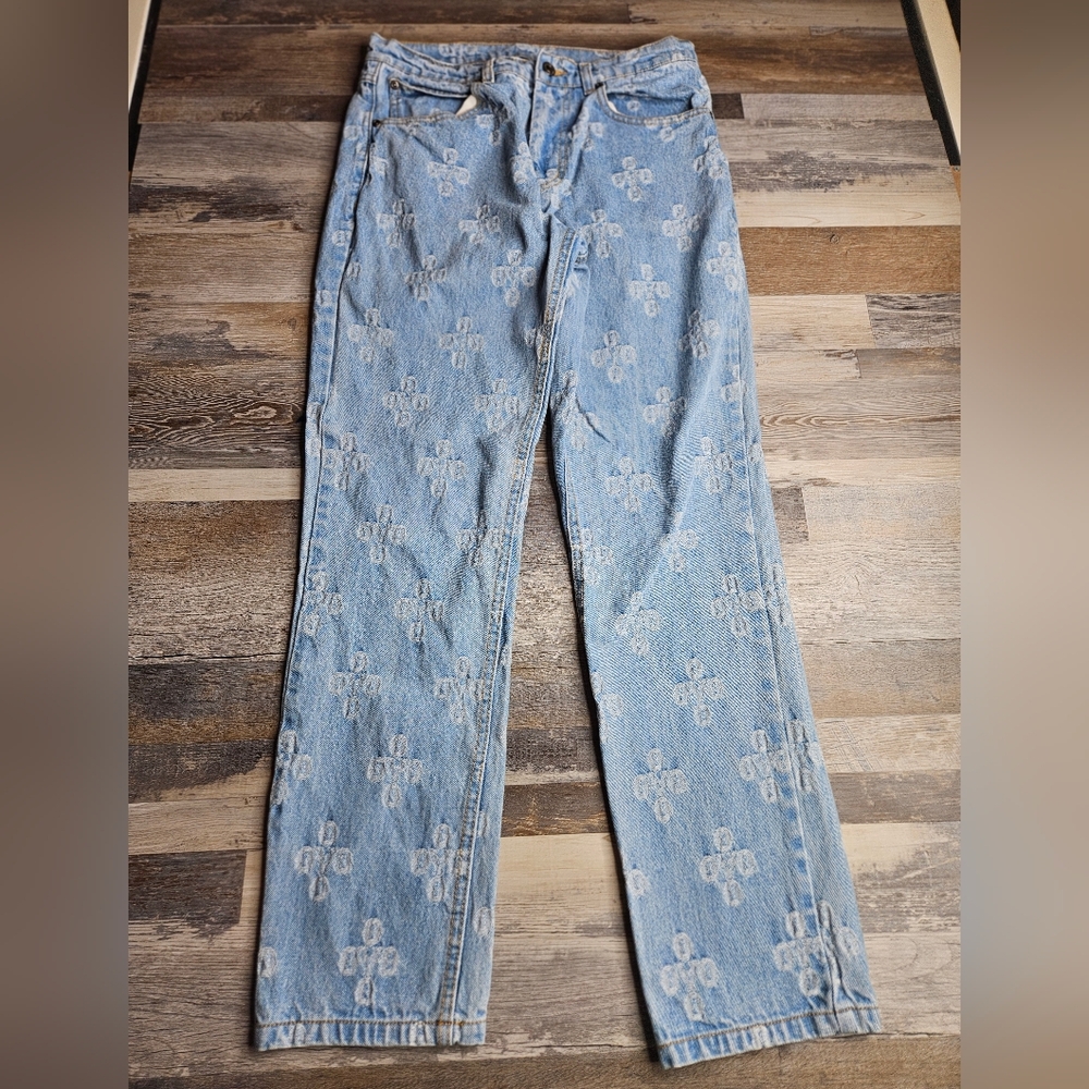 October's Very Own OVO Monogram Jeans Size 30 Light Wash Relaxed FIT